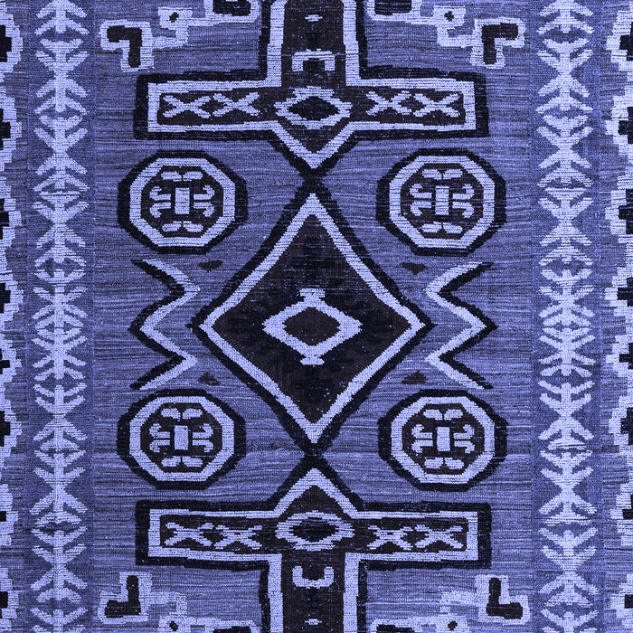 Machine Washable Southwestern Blue Country Rug, wshabs4447blu