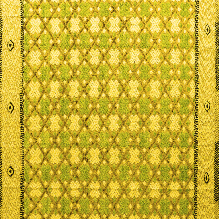 Square Machine Washable Abstract Yellow Modern Rug, wshabs4448yw