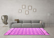 Machine Washable Abstract Pink Modern Rug in a Living Room, wshabs4448pnk