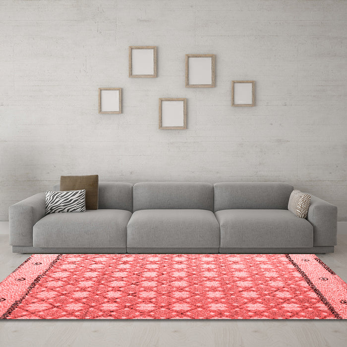 Modern Red Washable Rugs