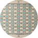 Round Machine Washable Abstract Khaki Green Rug, wshabs4448