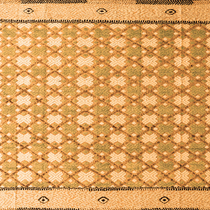 Square Machine Washable Abstract Orange Modern Area Rugs, wshabs4448org