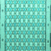 Square Abstract Turquoise Modern Rug, abs4448turq