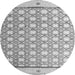 Round Abstract Gray Modern Rug, abs4448gry