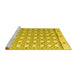 Sideview of Machine Washable Abstract Yellow Modern Rug, wshabs4448yw