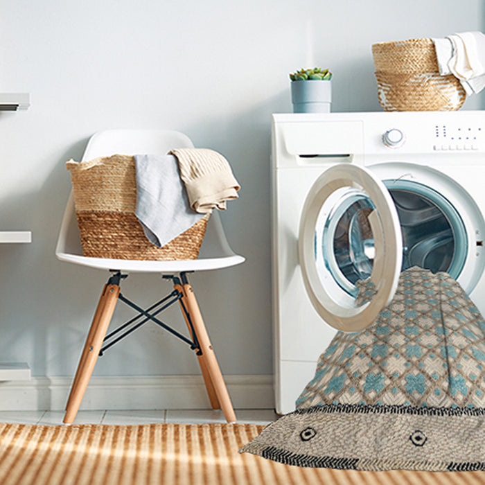 Machine Washable Abstract Khaki Green Rug in a Washing Machine, wshabs4448