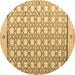 Round Abstract Brown Modern Rug, abs4448brn