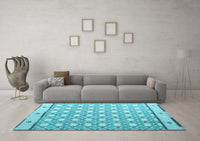 Machine Washable Abstract Light Blue Modern Rug, wshabs4448lblu