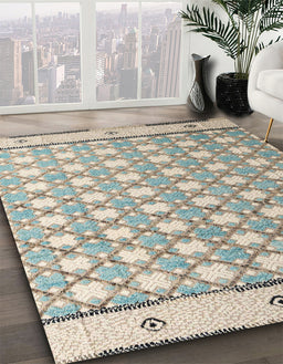Machine Washable Abstract Khaki Green Rug in a Family Room, wshabs4448