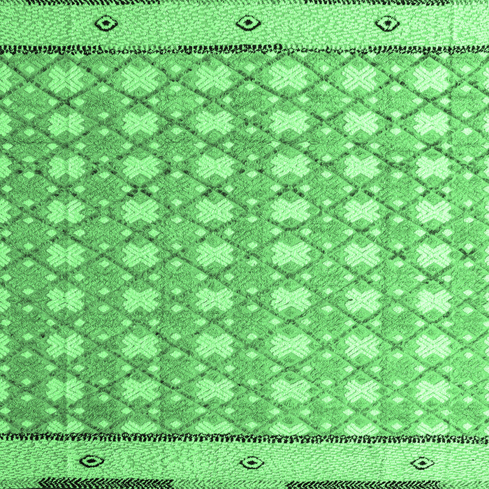 Square Abstract Emerald Green Modern Rug, abs4448emgrn