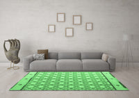 Machine Washable Abstract Emerald Green Modern Rug, wshabs4448emgrn