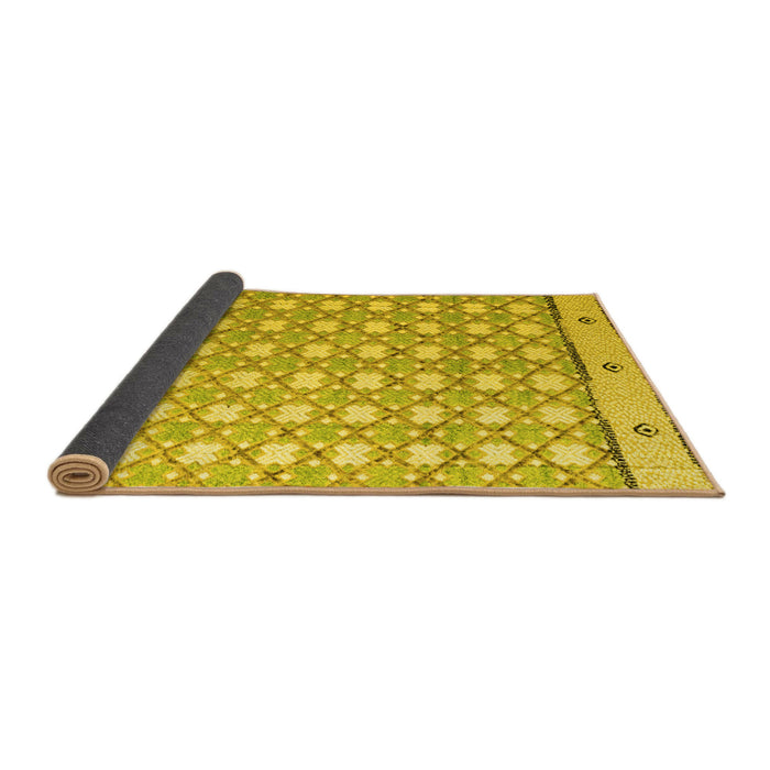 Sideview of Abstract Yellow Modern Rug, abs4448yw