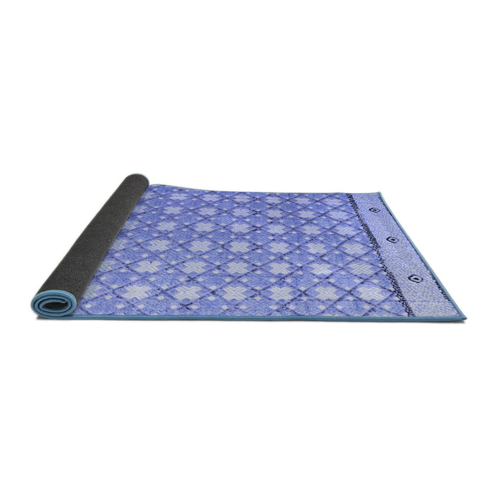 Sideview of Abstract Blue Modern Rug, abs4448blu