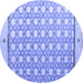 Round Abstract Blue Modern Rug, abs4448blu