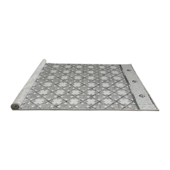 Sideview of Machine Washable Abstract Gray Modern Rug, wshabs4448gry
