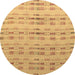 Round Abstract Brown Modern Rug, abs4449brn