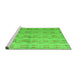 Sideview of Machine Washable Abstract Green Modern Area Rugs, wshabs4449grn