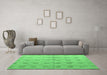 Machine Washable Abstract Emerald Green Modern Area Rugs in a Living Room,, wshabs4449emgrn