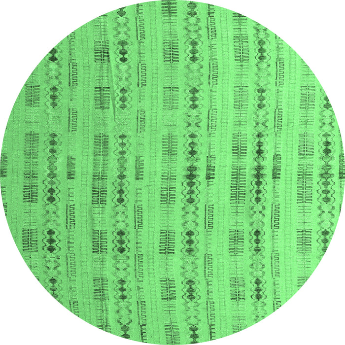 Round Abstract Emerald Green Modern Rug, abs4449emgrn