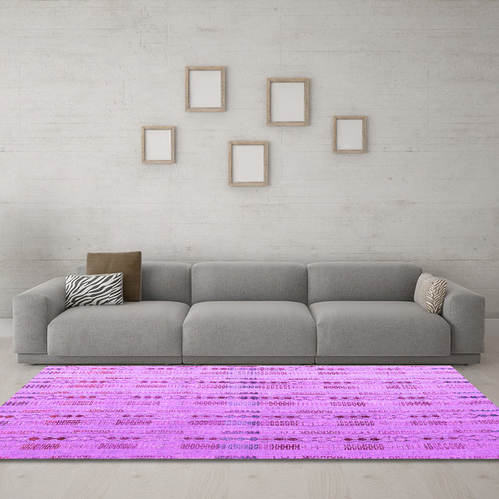 Machine Washable Abstract Purple Modern Area Rugs in a Living Room, wshabs4449pur