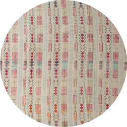 Round Abstract Tan Brown Modern Rug, abs4449