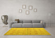 Machine Washable Abstract Yellow Modern Rug in a Living Room, wshabs4449yw