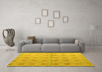 Machine Washable Abstract Yellow Modern Rug, wshabs4449yw