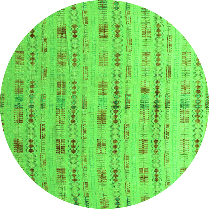 Round Abstract Green Modern Rug, abs4449grn