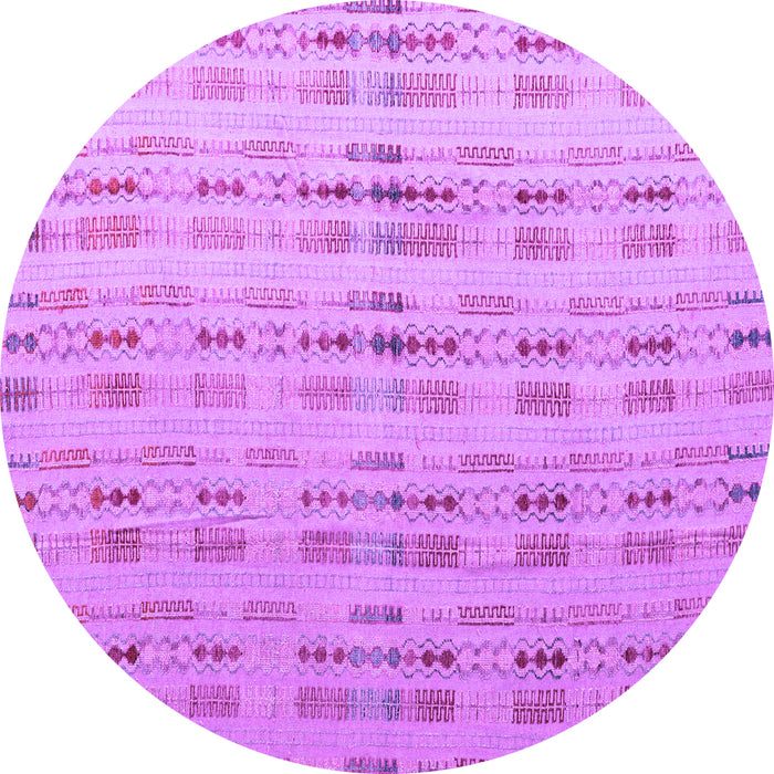 Round Machine Washable Abstract Purple Modern Area Rugs, wshabs4449pur