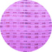 Round Machine Washable Abstract Purple Modern Area Rugs, wshabs4449pur