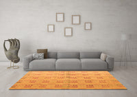 Machine Washable Abstract Orange Modern Rug, wshabs4449org