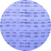 Round Abstract Blue Modern Rug, abs4449blu