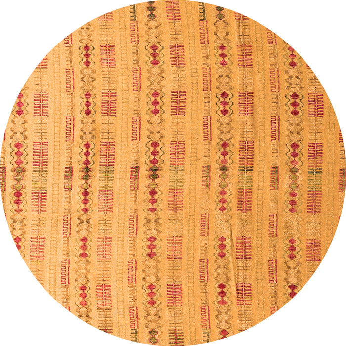 Round Abstract Orange Modern Rug, abs4449org