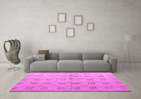 Machine Washable Abstract Pink Modern Rug, wshabs4449pnk