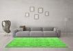 Machine Washable Abstract Green Modern Area Rugs in a Living Room,, wshabs4449grn