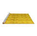 Sideview of Machine Washable Abstract Yellow Modern Rug, wshabs4449yw