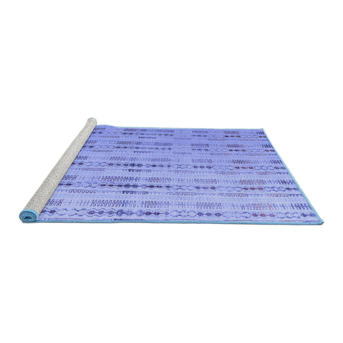 Sideview of Machine Washable Abstract Blue Modern Rug, wshabs4449blu