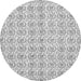 Round Machine Washable Abstract Gray Modern Rug, wshabs444gry