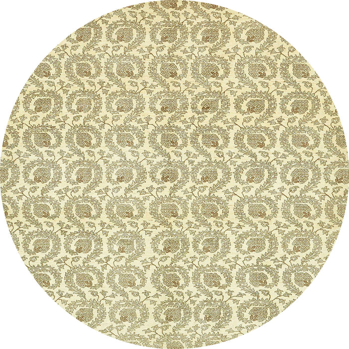 Round Abstract Copper Green Modern Rug, abs444