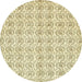 Round Abstract Copper Green Modern Rug, abs444