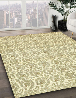 Machine Washable Abstract Brass Green Rug in a Family Room, wshabs444