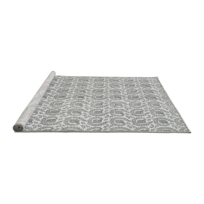 Sideview of Machine Washable Abstract Gray Modern Rug, wshabs444gry