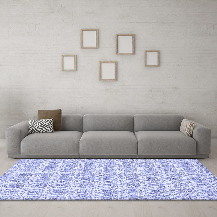 Machine Washable Abstract Blue Modern Rug in a Living Room, wshabs444blu