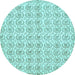 Round Abstract Light Blue Modern Rug, abs444lblu