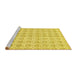 Sideview of Machine Washable Abstract Yellow Modern Rug, wshabs444yw