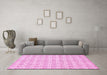 Machine Washable Abstract Pink Modern Rug in a Living Room, wshabs444pnk