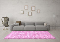 Machine Washable Abstract Pink Modern Rug, wshabs444pnk