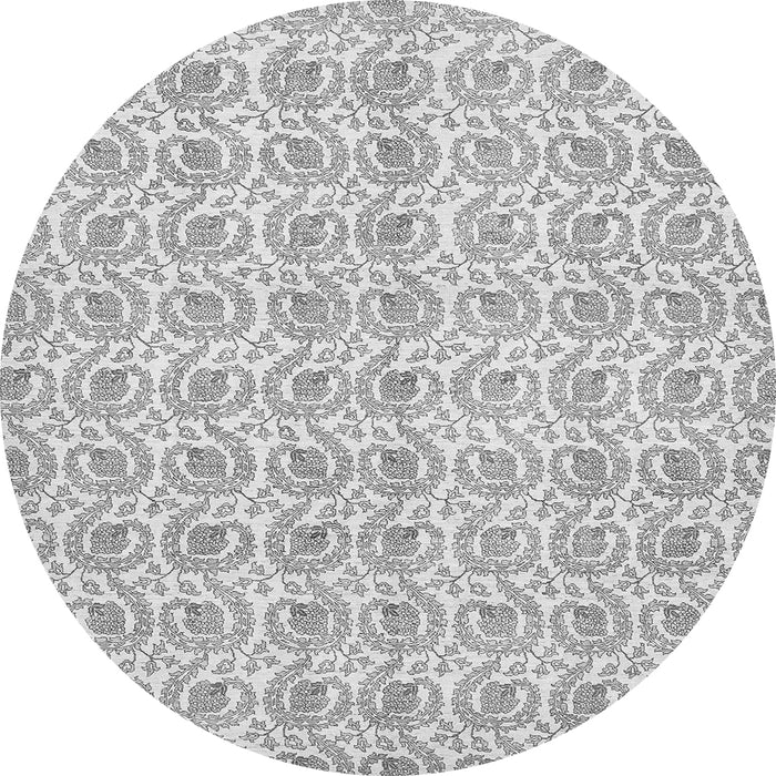 Round Abstract Gray Modern Rug, abs444gry