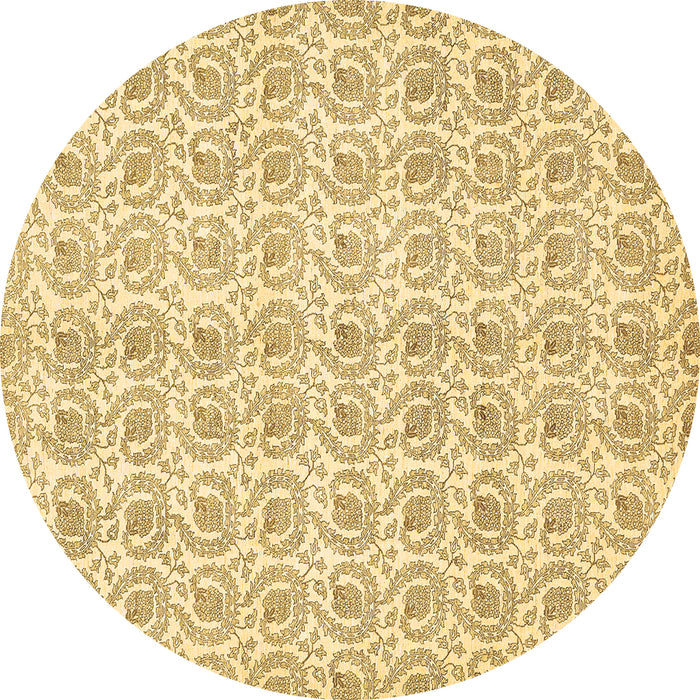 Round Abstract Brown Modern Rug, abs444brn