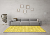 Machine Washable Abstract Yellow Modern Rug, wshabs444yw